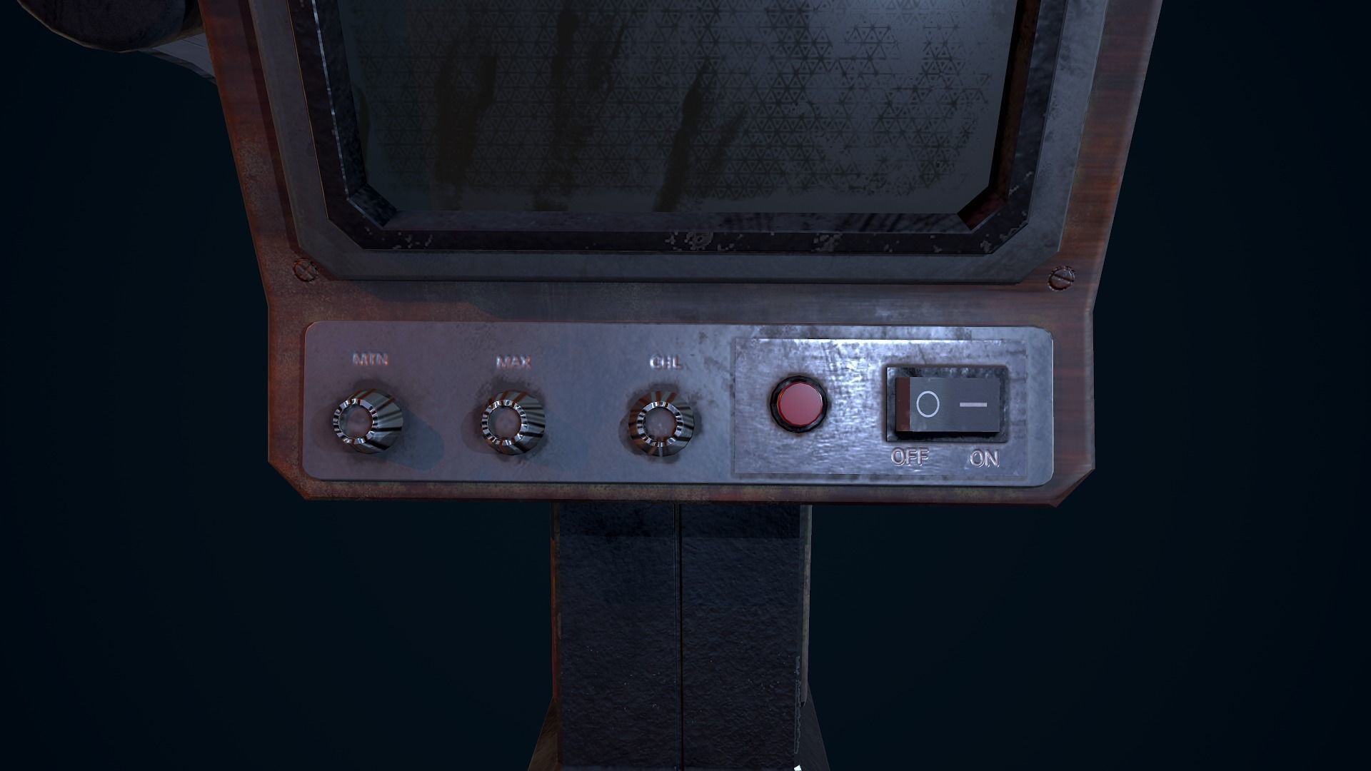 Tracker old tv set Low-poly 3D model_15