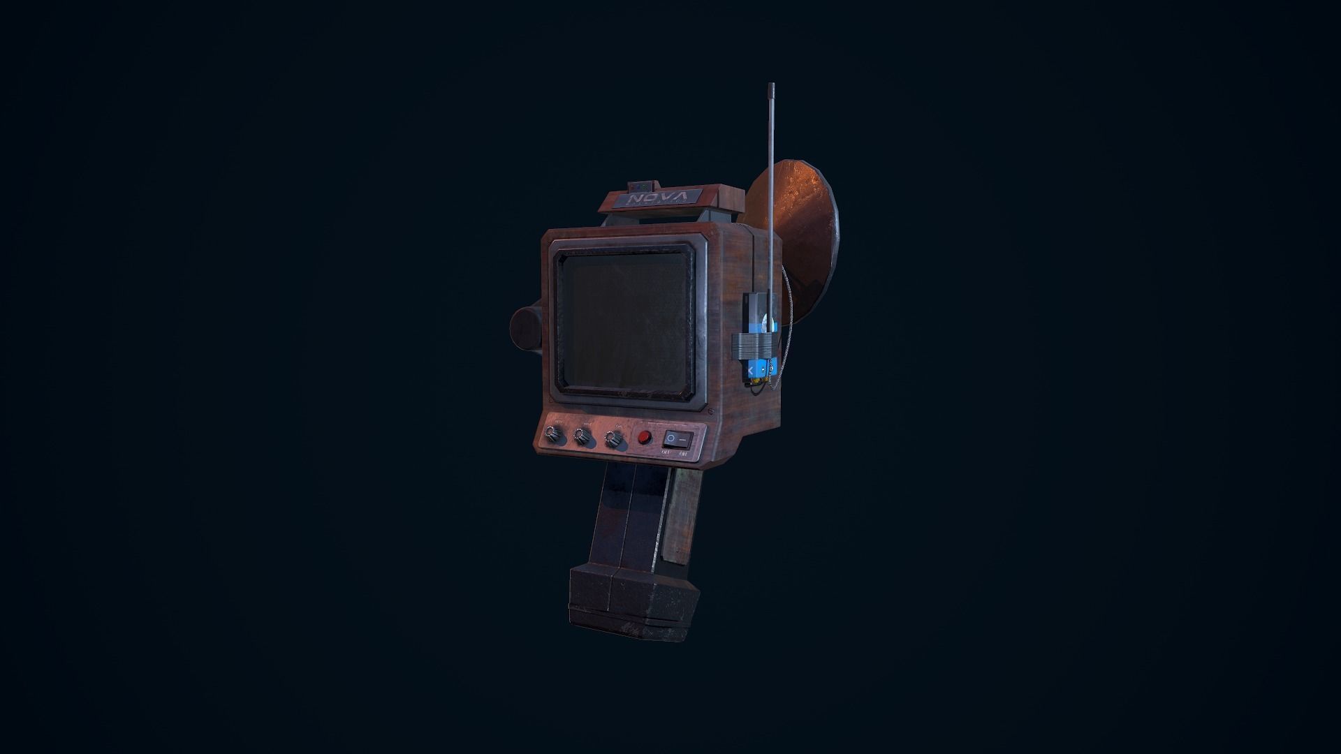 Tracker old tv set Low-poly 3D model_22