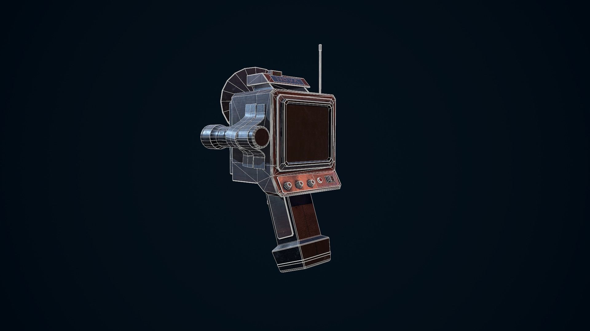 Tracker old tv set Low-poly 3D model_25