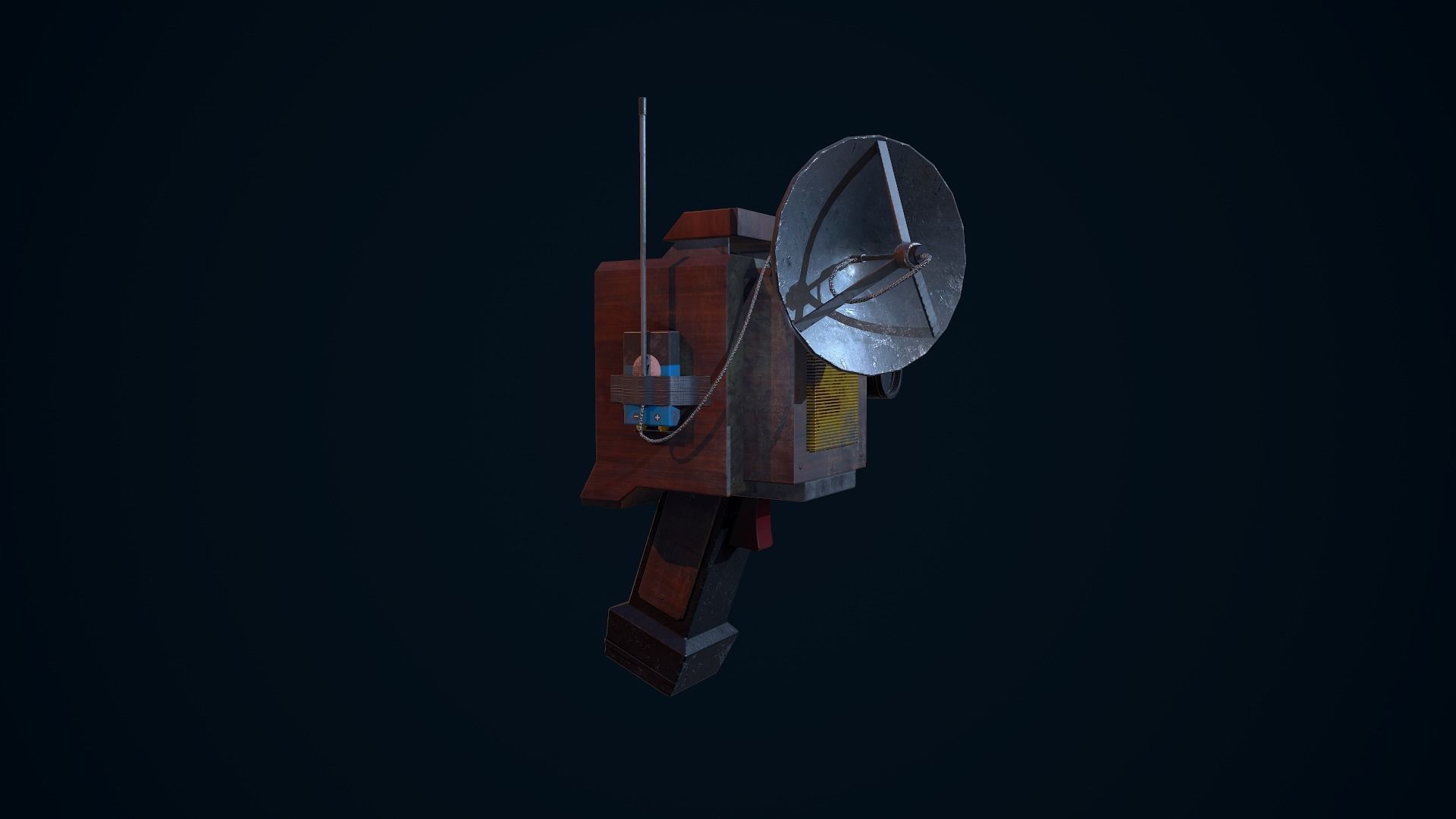 Tracker old tv set Low-poly 3D model_9