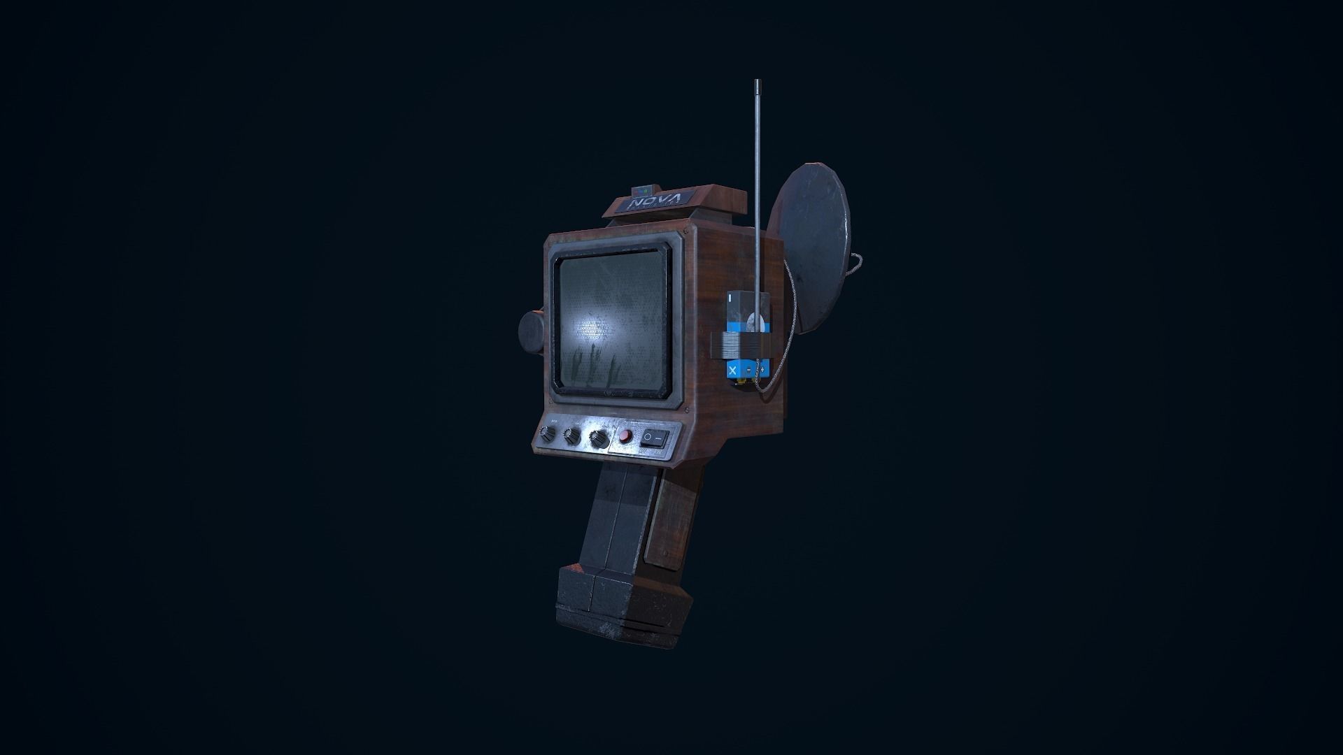 Tracker old tv set Low-poly 3D model_2