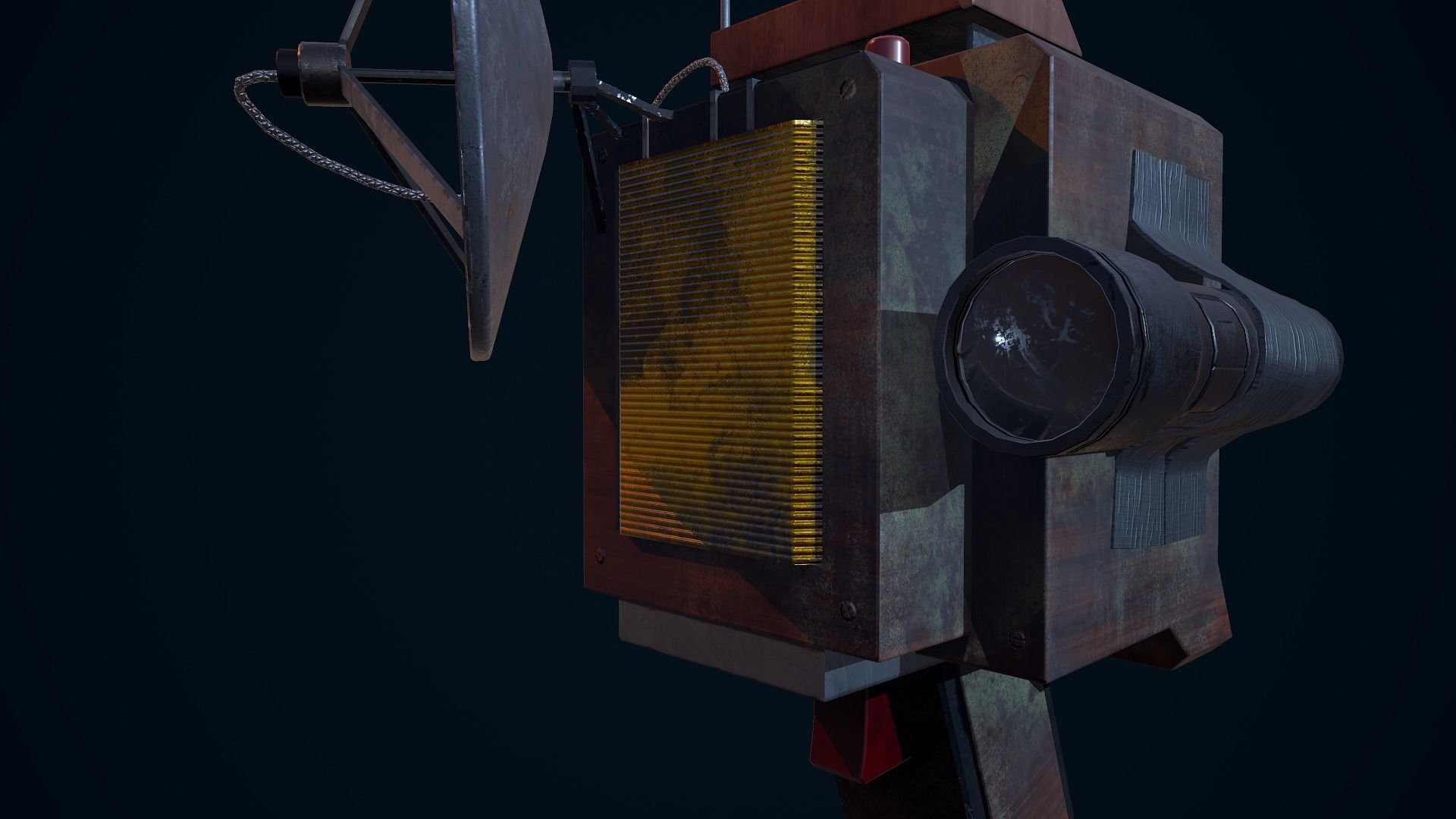 Tracker old tv set Low-poly 3D model_18