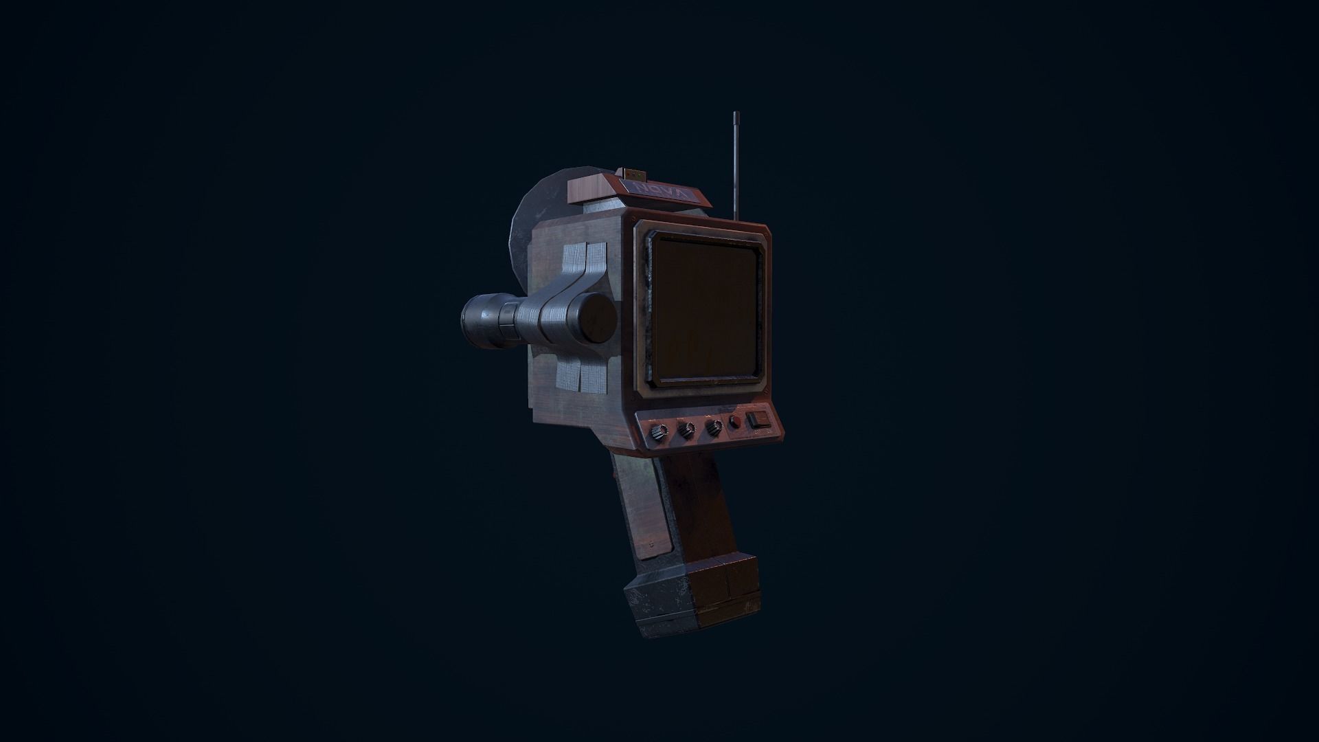 Tracker old tv set Low-poly 3D model_4