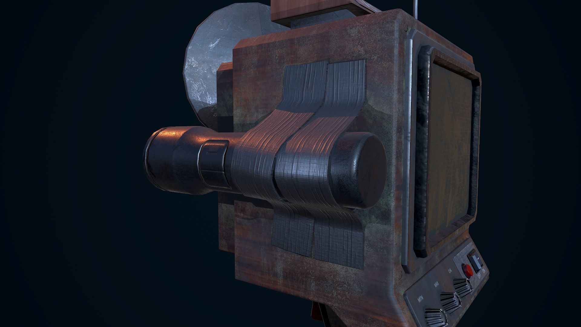 Tracker old tv set Low-poly 3D model_17