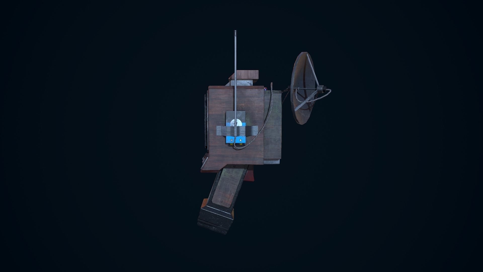 Tracker old tv set Low-poly 3D model_10