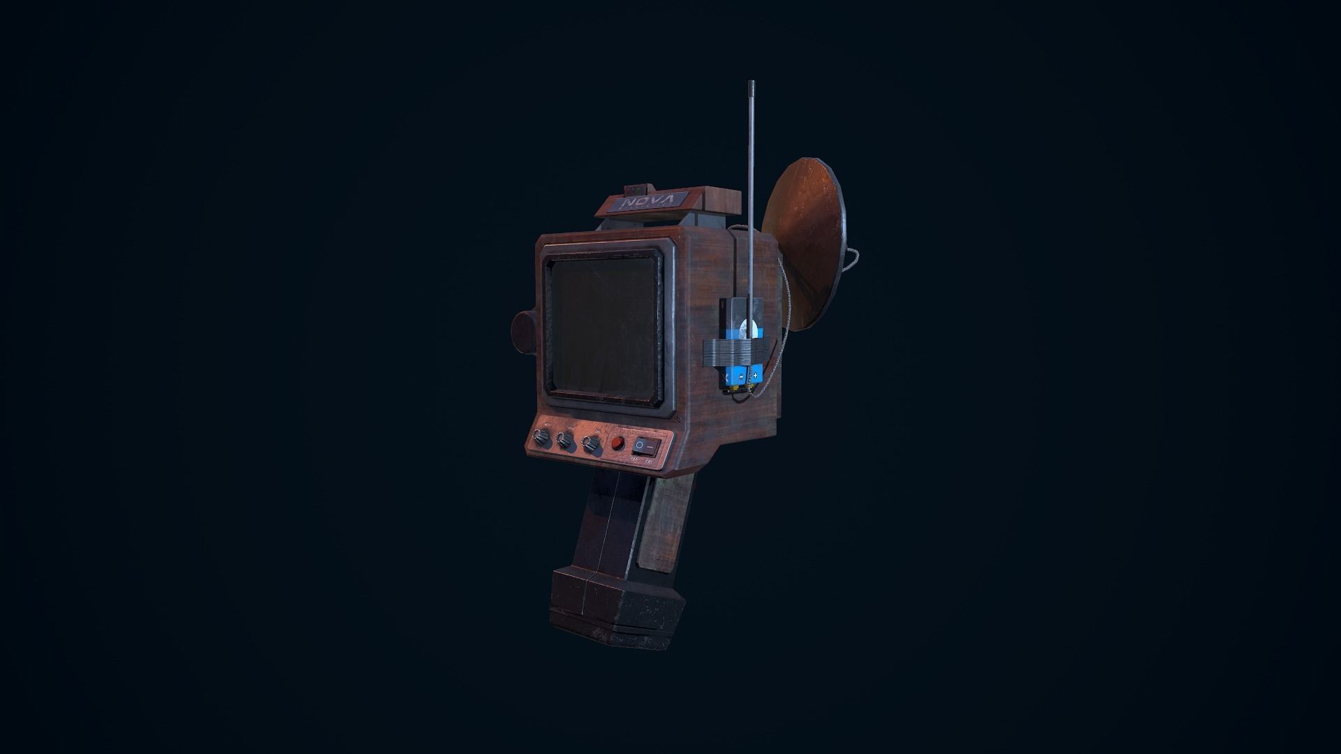 Tracker old tv set Low-poly 3D model_11