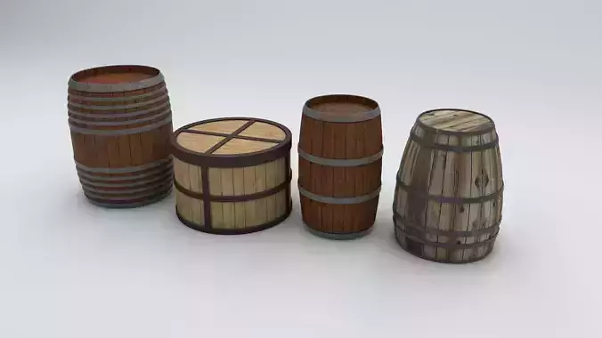 Barrel Collection set of wooden barrels