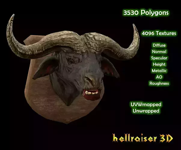 Buffalo Head - PBR - Textured