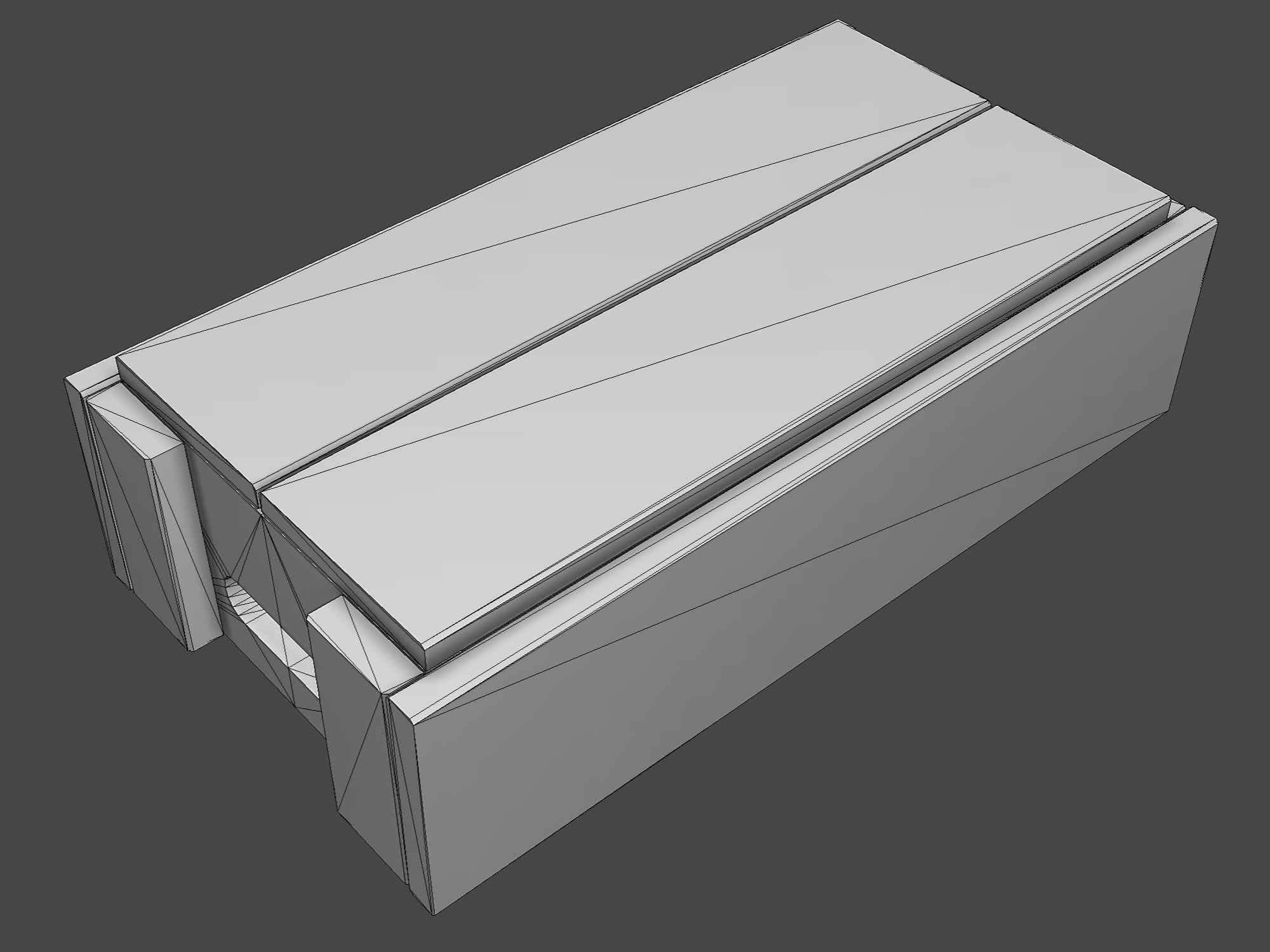 Old Crate Low-poly 3D model_4