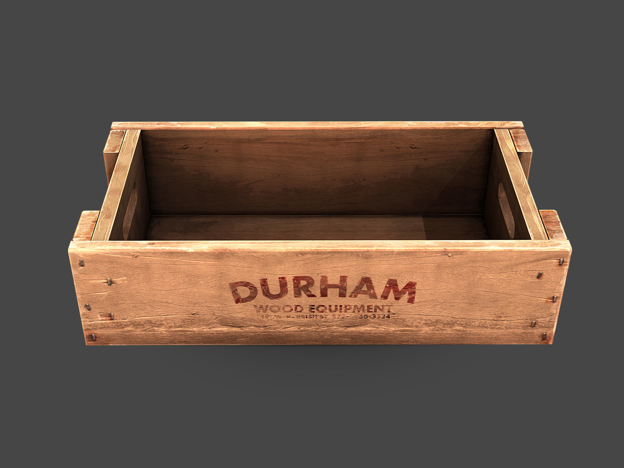 Old Crate Low-poly 3D model_6
