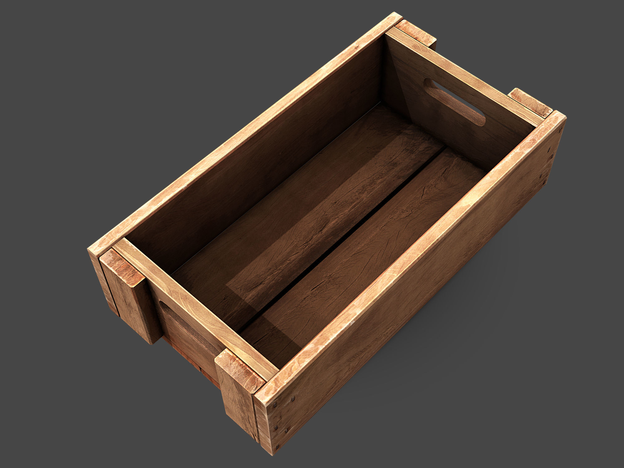 Old Crate Low-poly 3D model_5