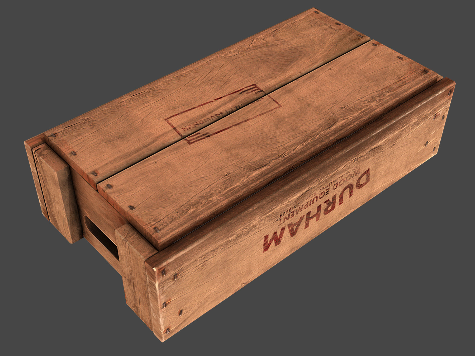 Old Crate Low-poly 3D model_3