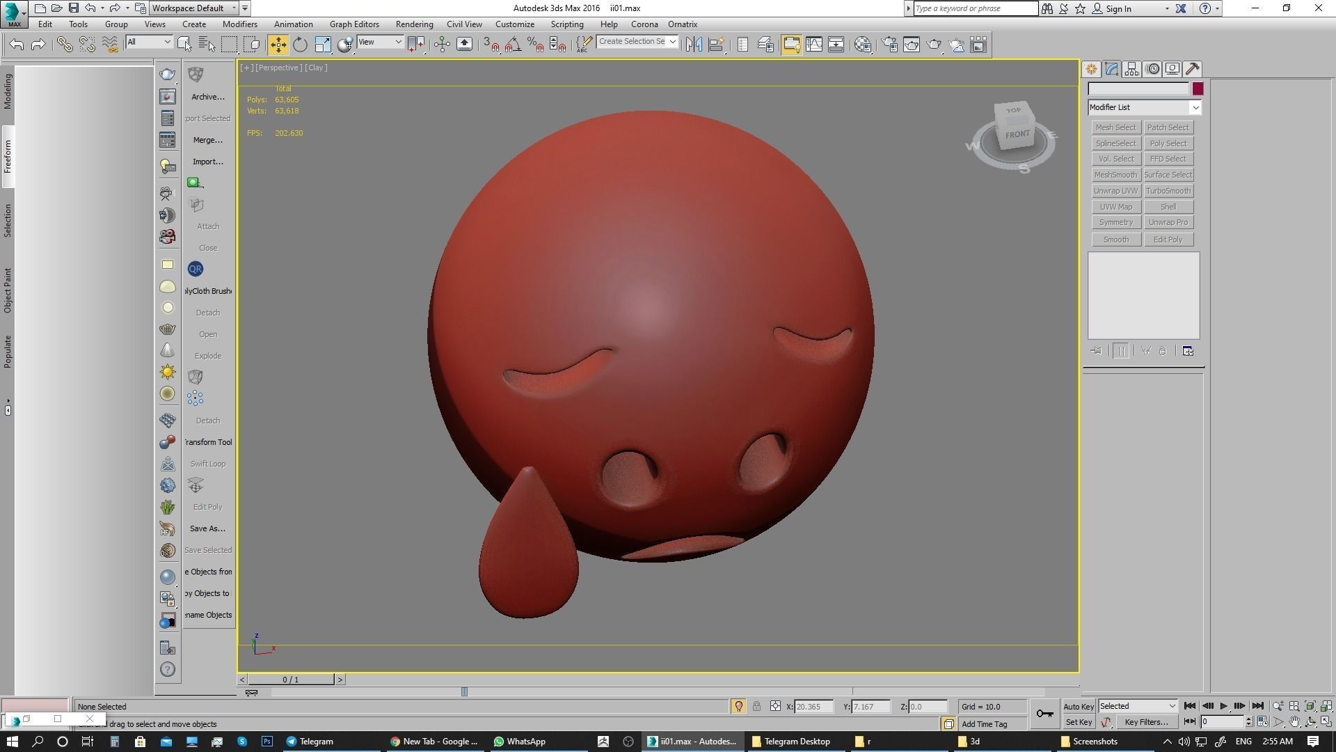 Emoji Sad but Relieved Face 3D model_22