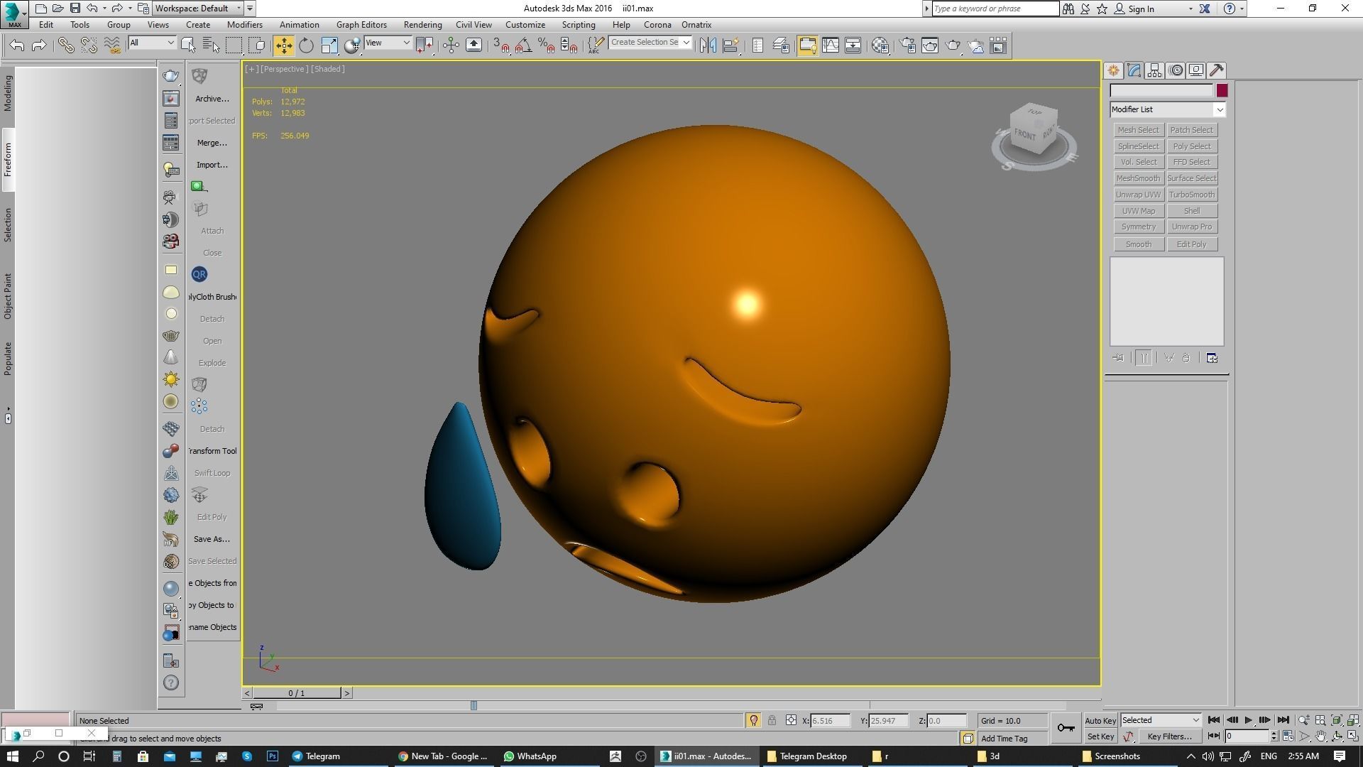 Emoji Sad but Relieved Face 3D model_10
