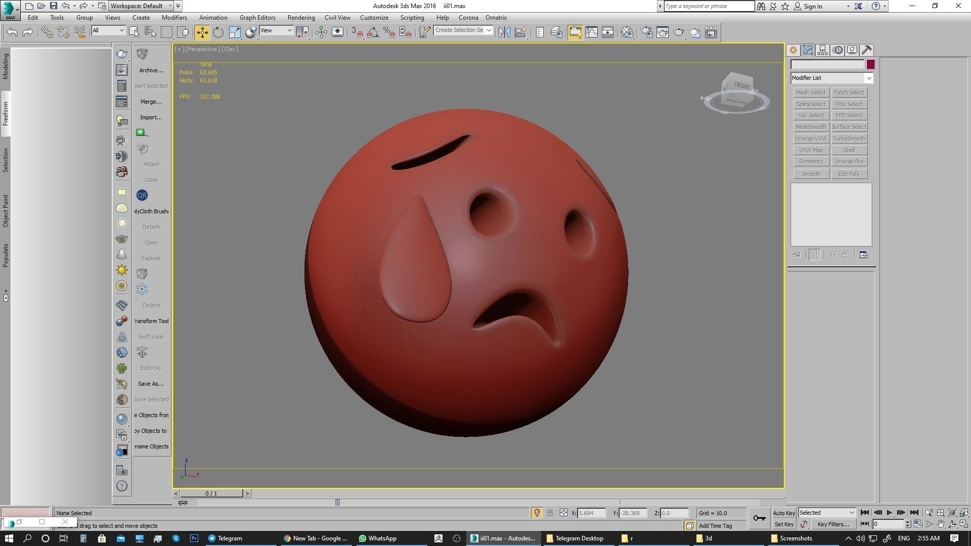 Emoji Sad but Relieved Face 3D model_25