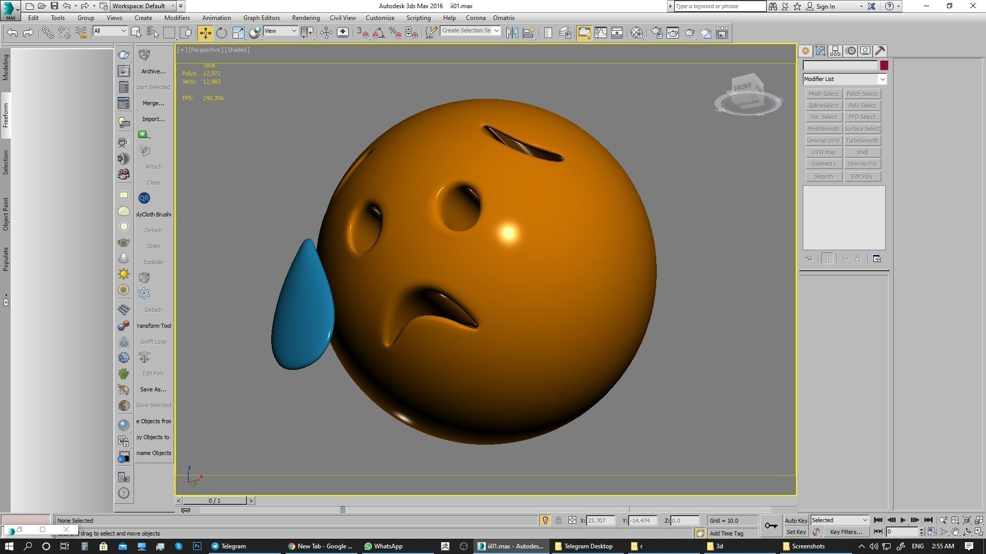 Emoji Sad but Relieved Face 3D model_8