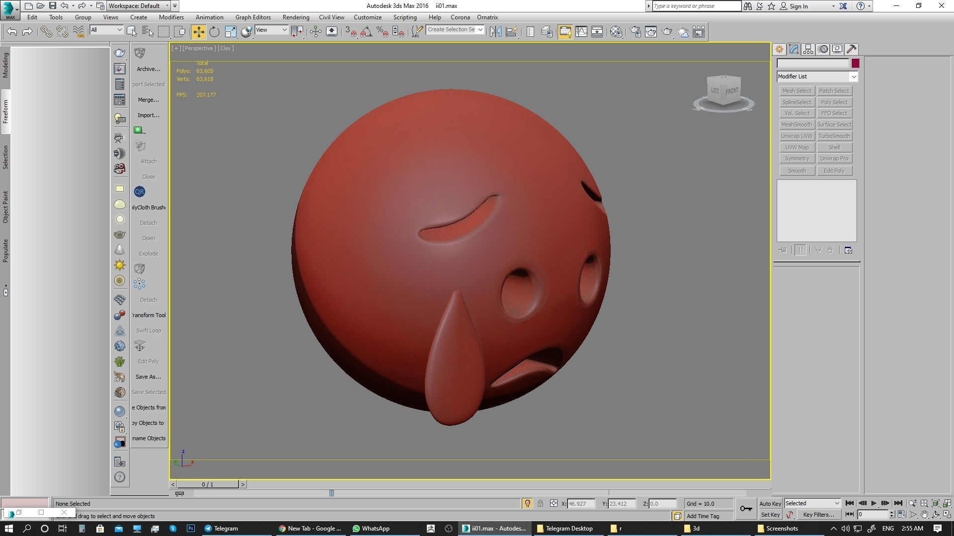 Emoji Sad but Relieved Face 3D model_23