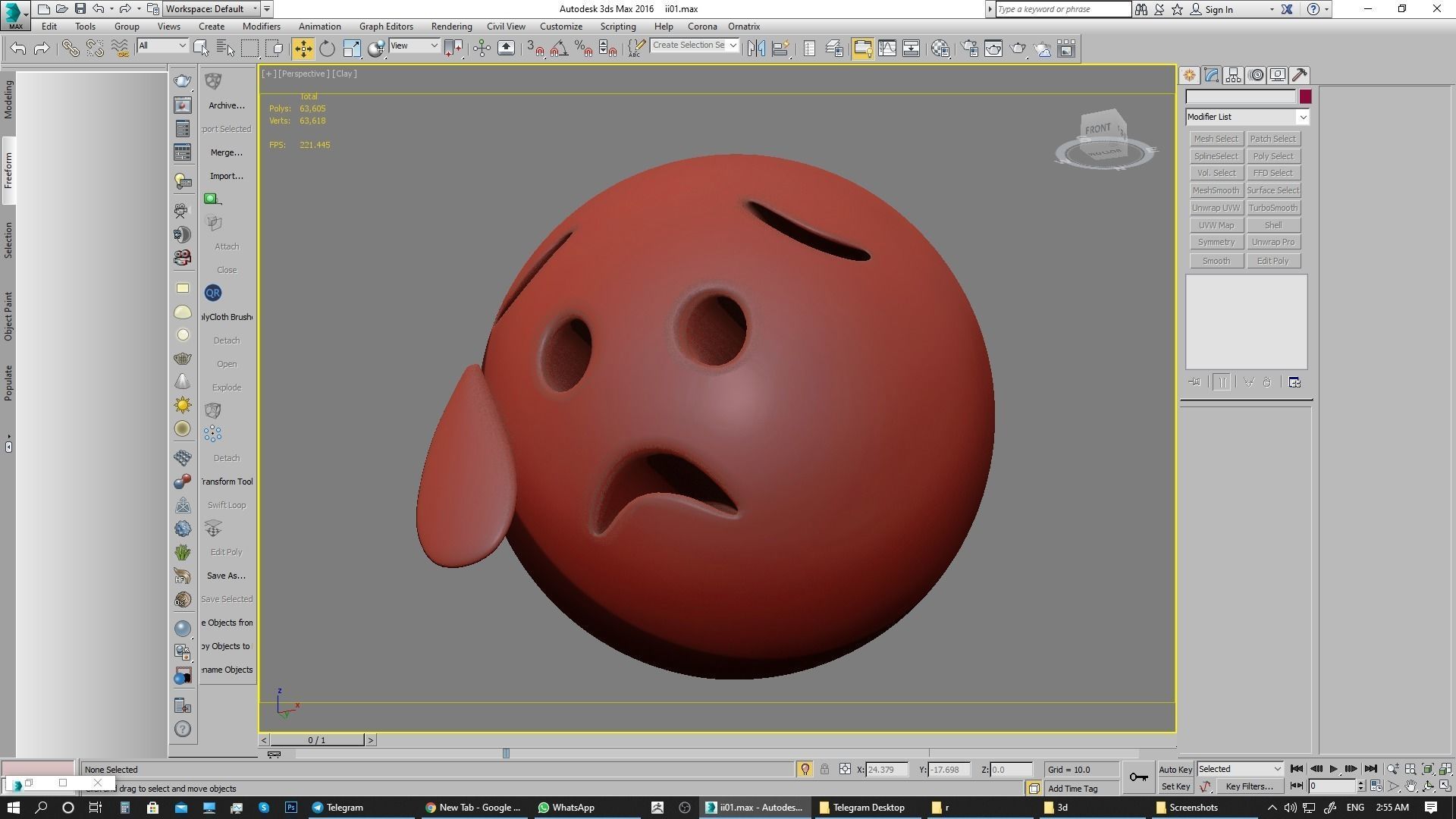 Emoji Sad but Relieved Face 3D model_18