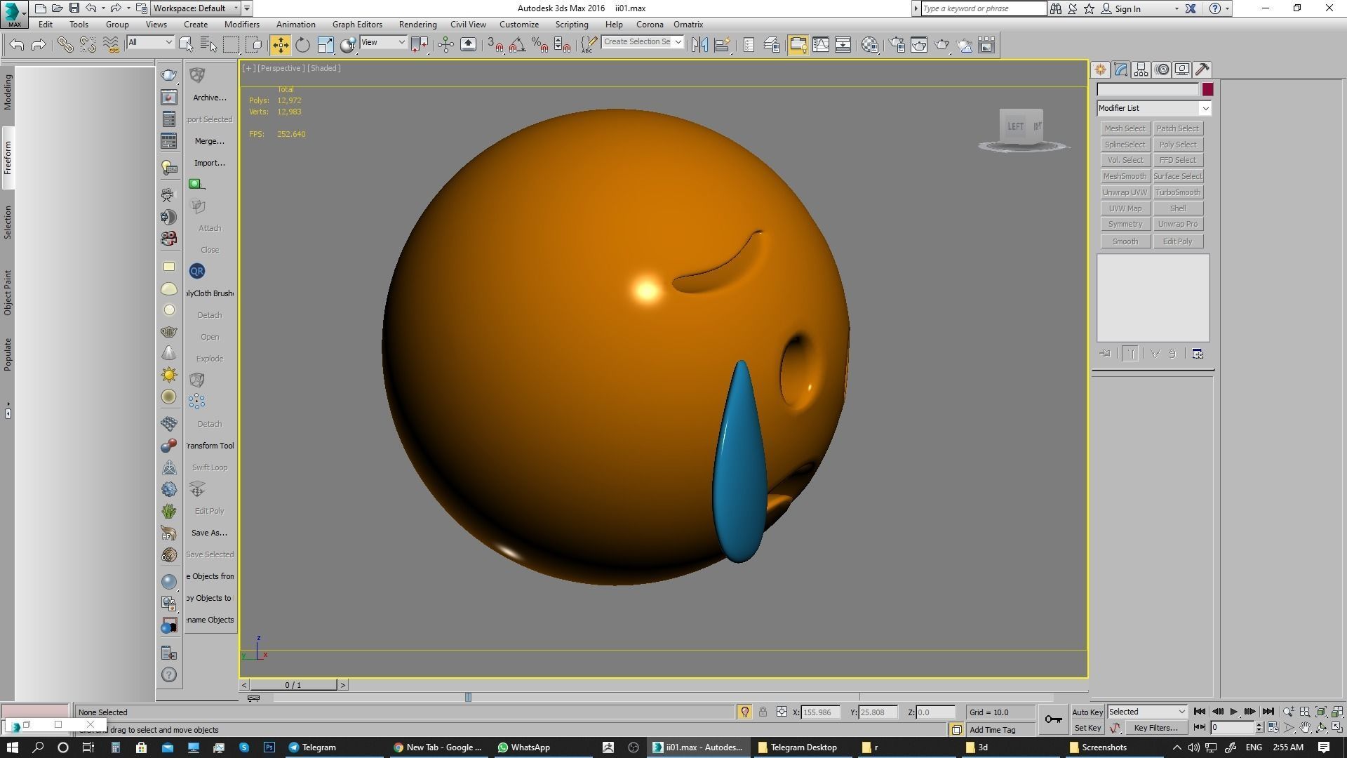 Emoji Sad but Relieved Face 3D model_14