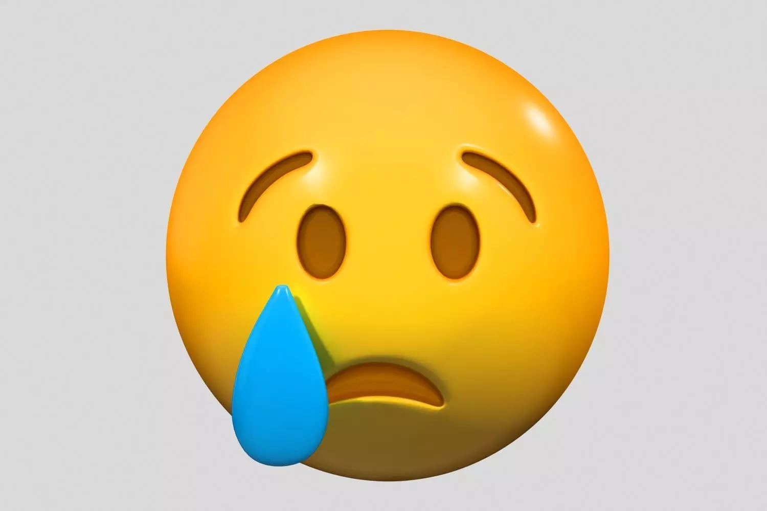 Emoji Sad but Relieved Face 3D model_0