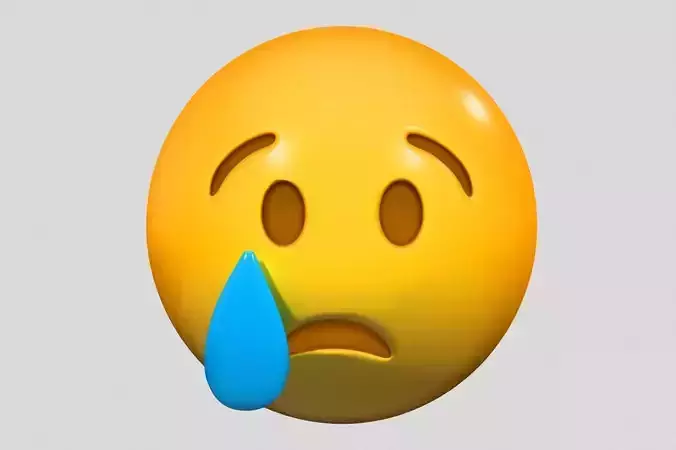 Emoji Sad but Relieved Face 3D model