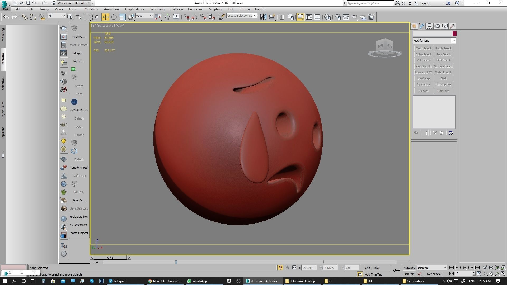 Emoji Sad but Relieved Face 3D model_24