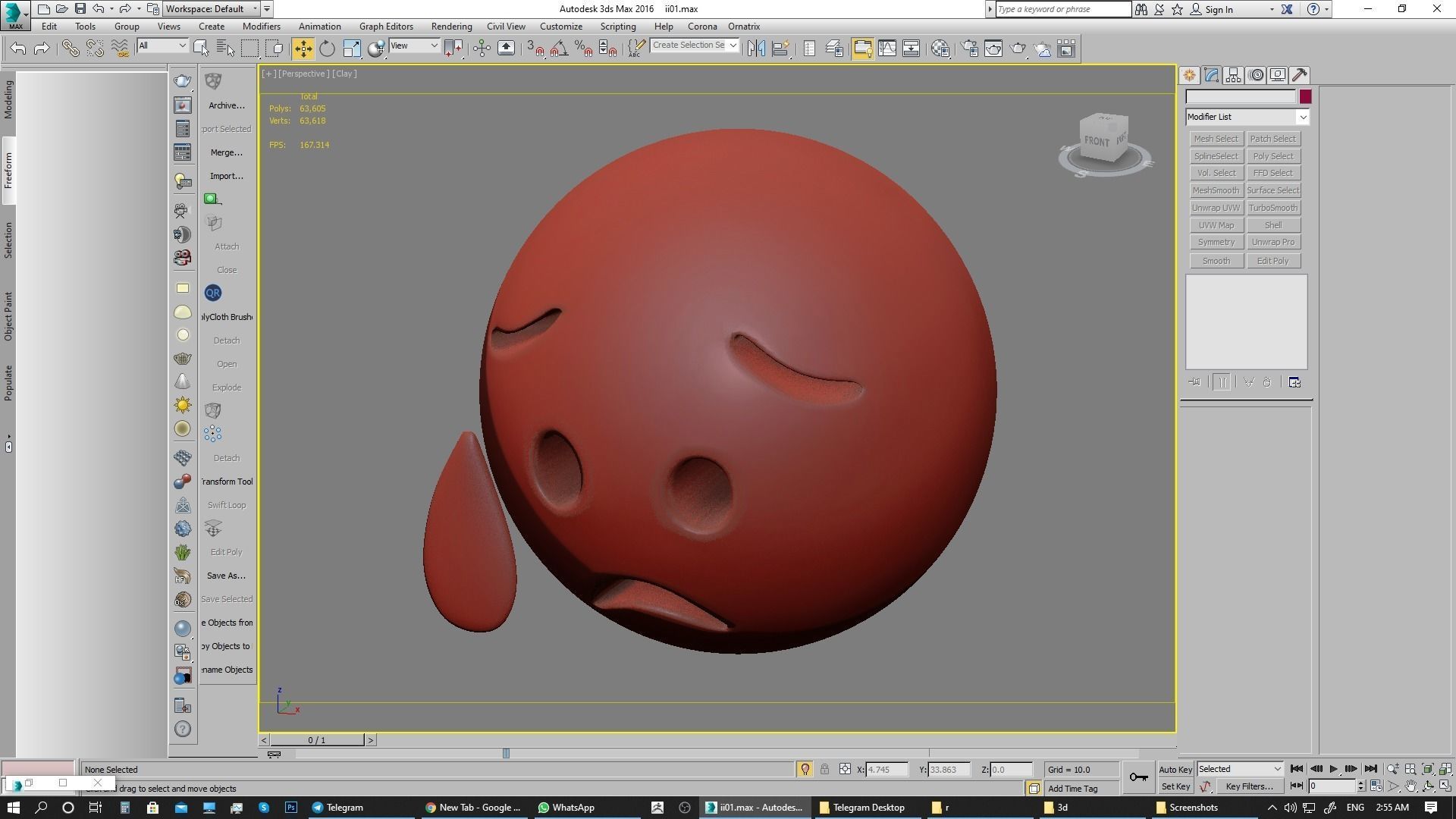 Emoji Sad but Relieved Face 3D model_20