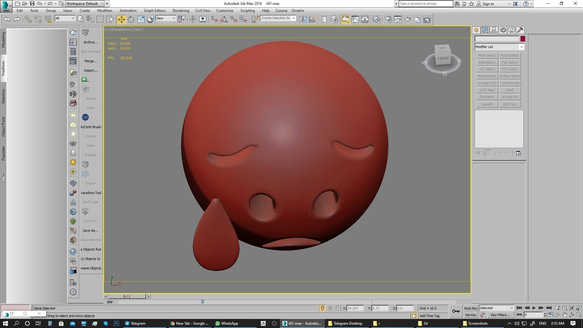 Emoji Sad but Relieved Face 3D model_21