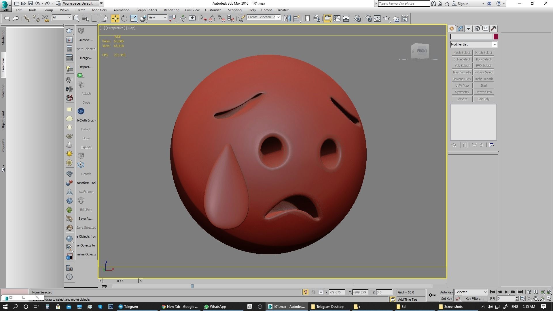 Emoji Sad but Relieved Face 3D model_17