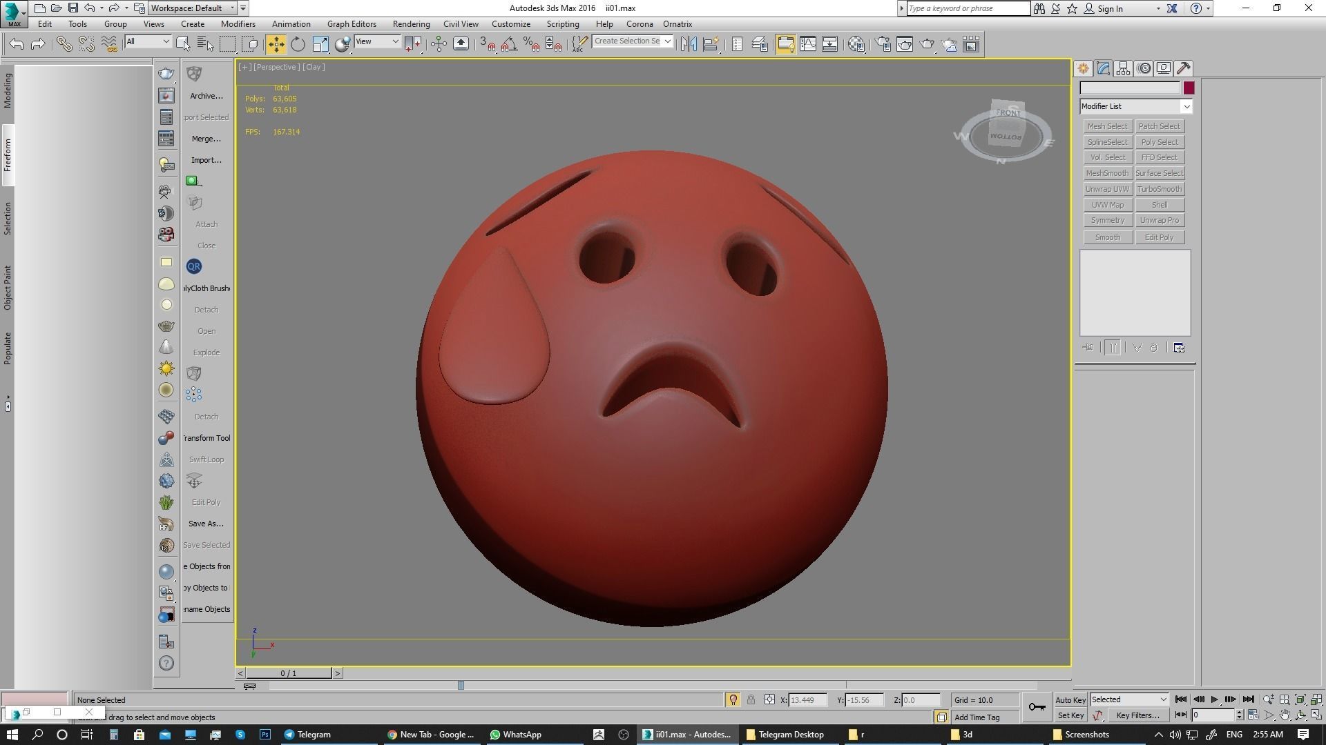 Emoji Sad but Relieved Face 3D model_19