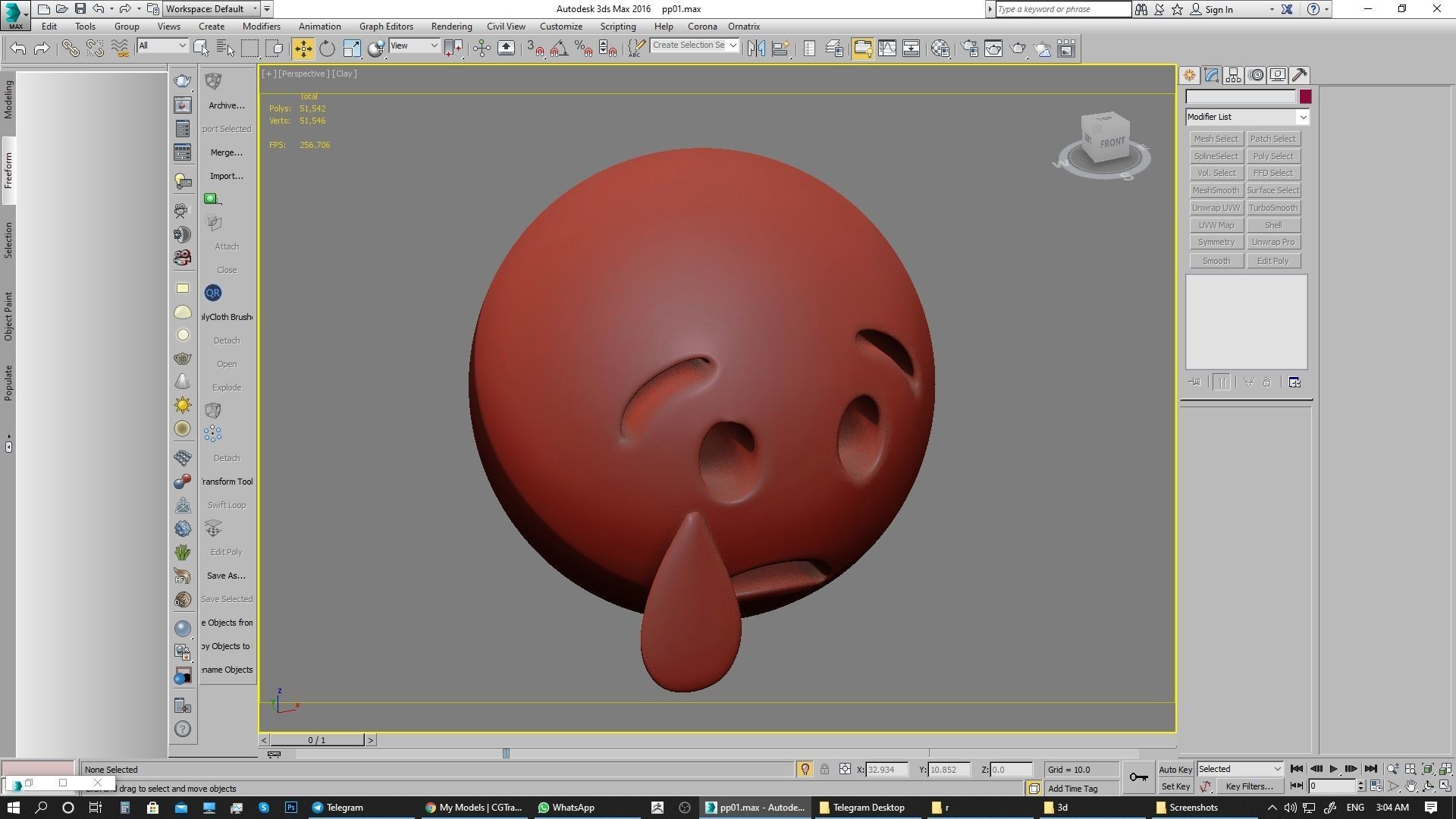 Emoji Crying Face 3D model_15