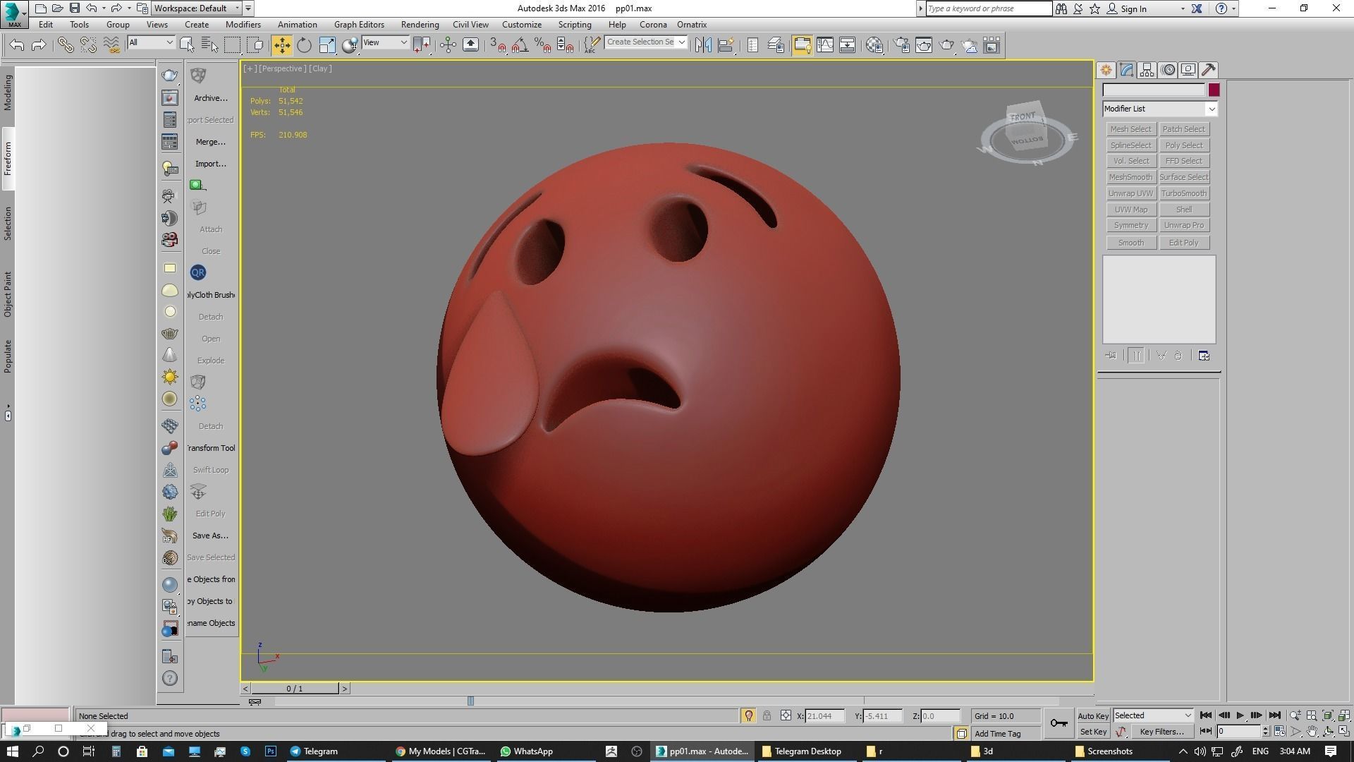 Emoji Crying Face 3D model_20