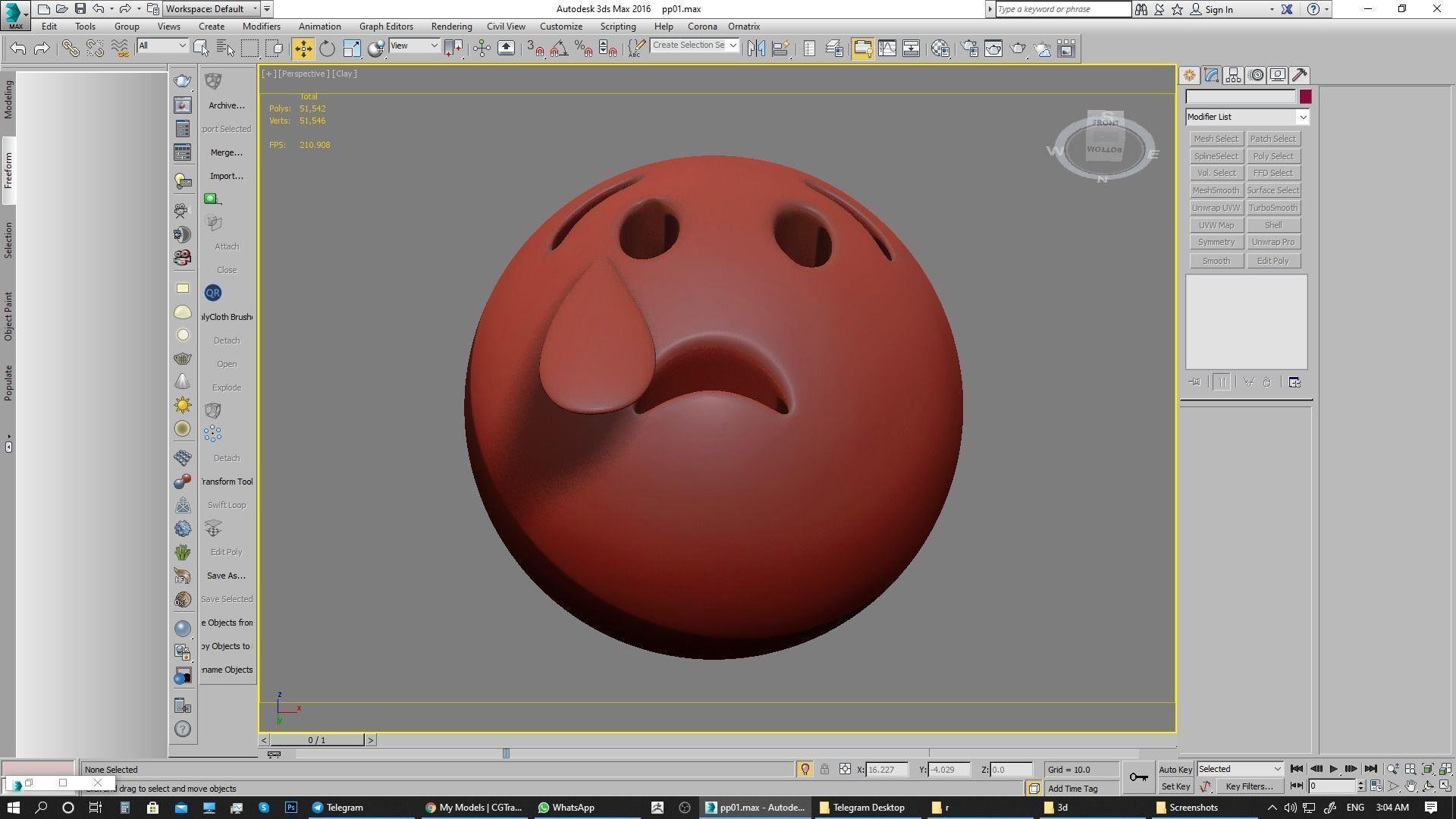 Emoji Crying Face 3D model_21