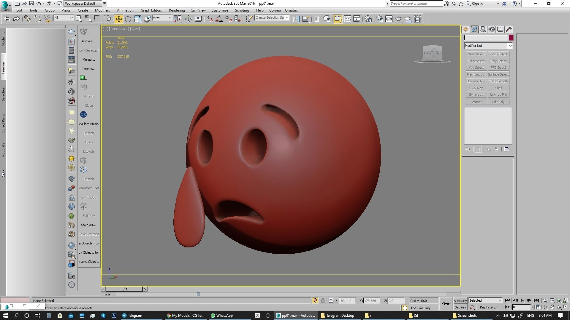 Emoji Crying Face 3D model_18