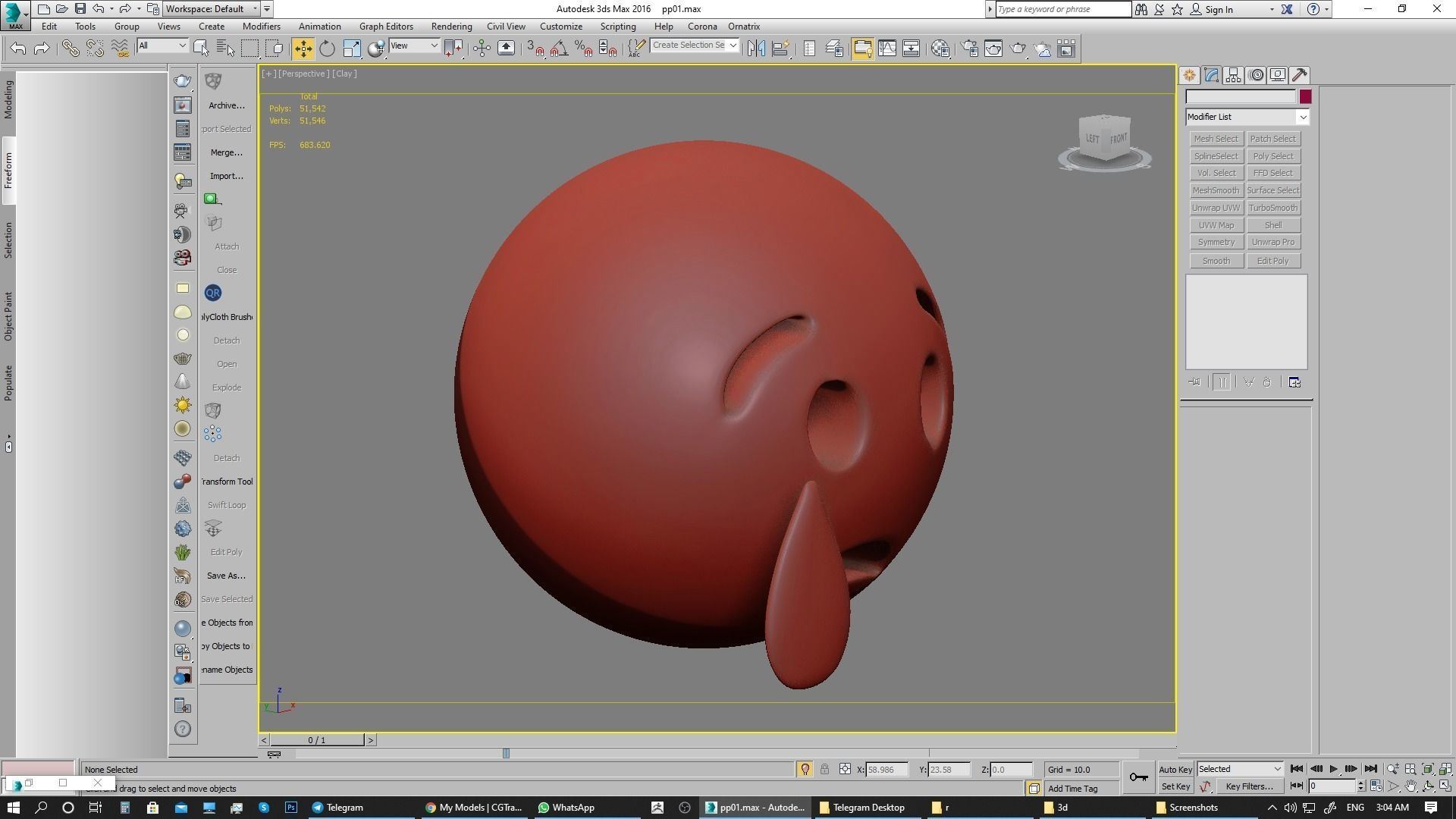 Emoji Crying Face 3D model_24