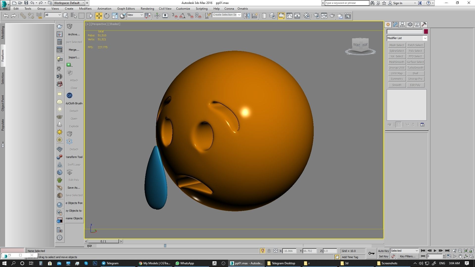 Emoji Crying Face 3D model_8