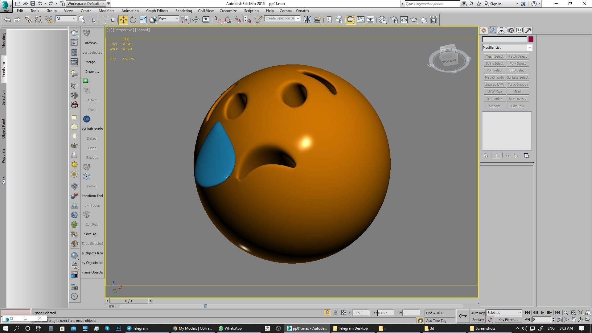 Emoji Crying Face 3D model_7