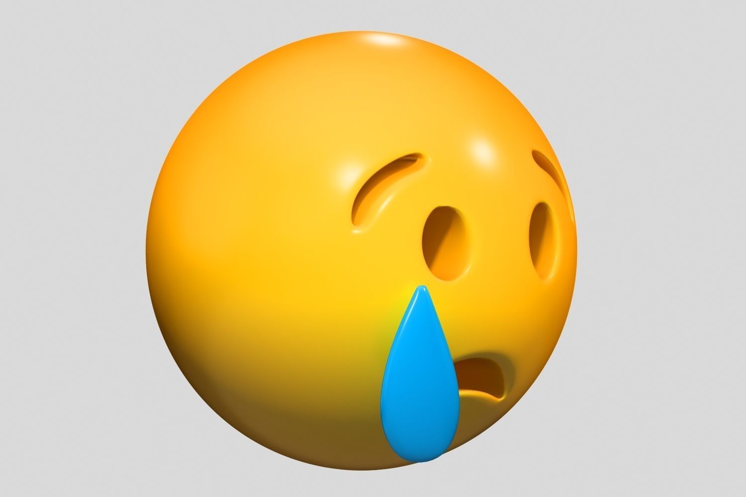 Emoji Crying Face 3D model_1