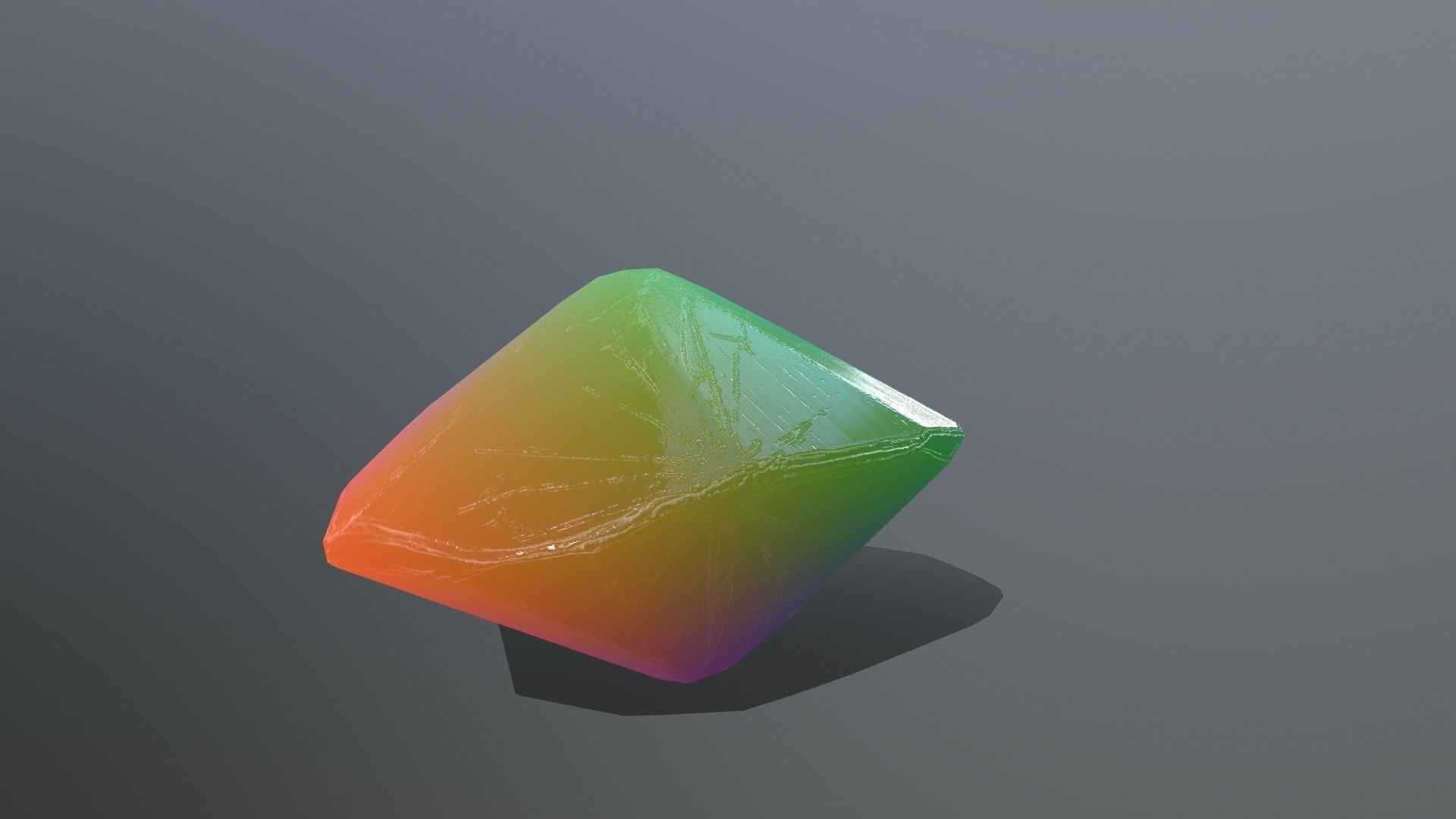 crystal set rainbow colored stone Low-poly 3D model_7