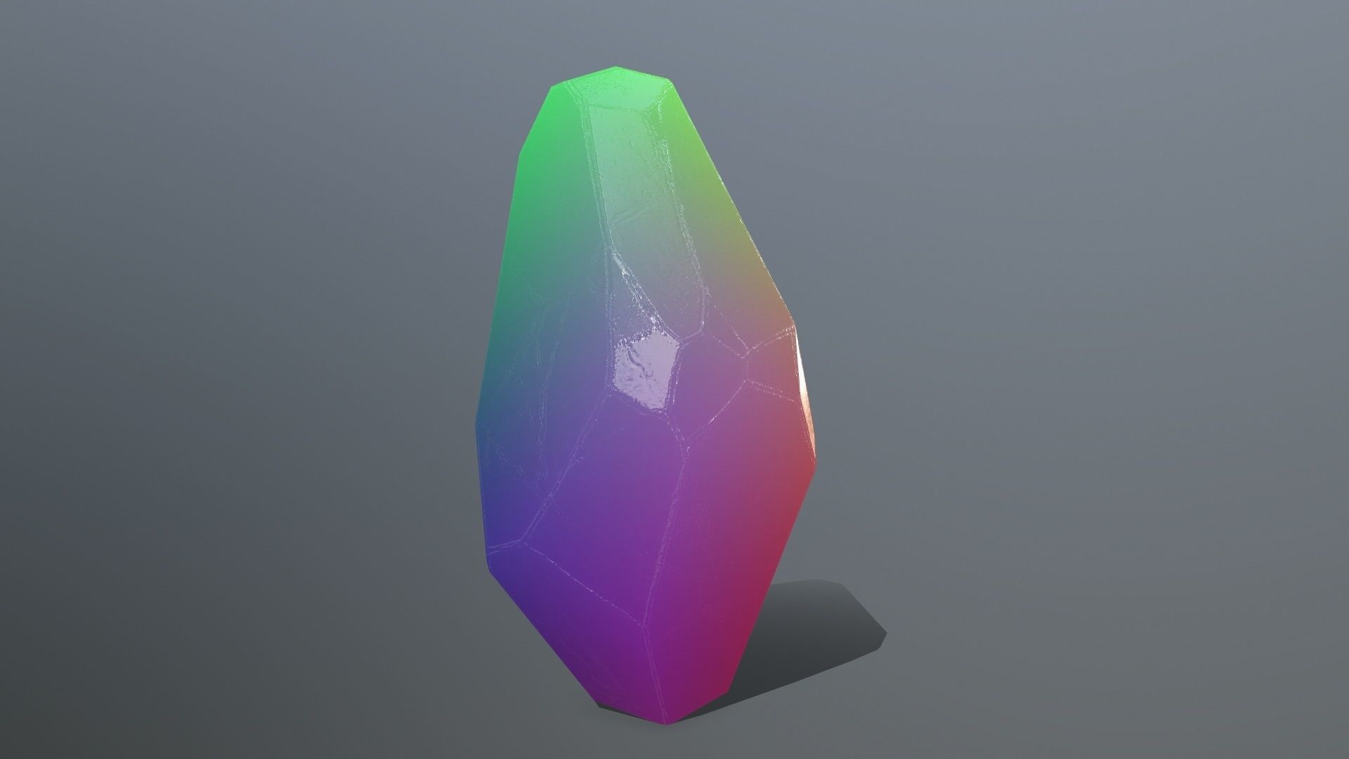 crystal set rainbow colored stone Low-poly 3D model_5