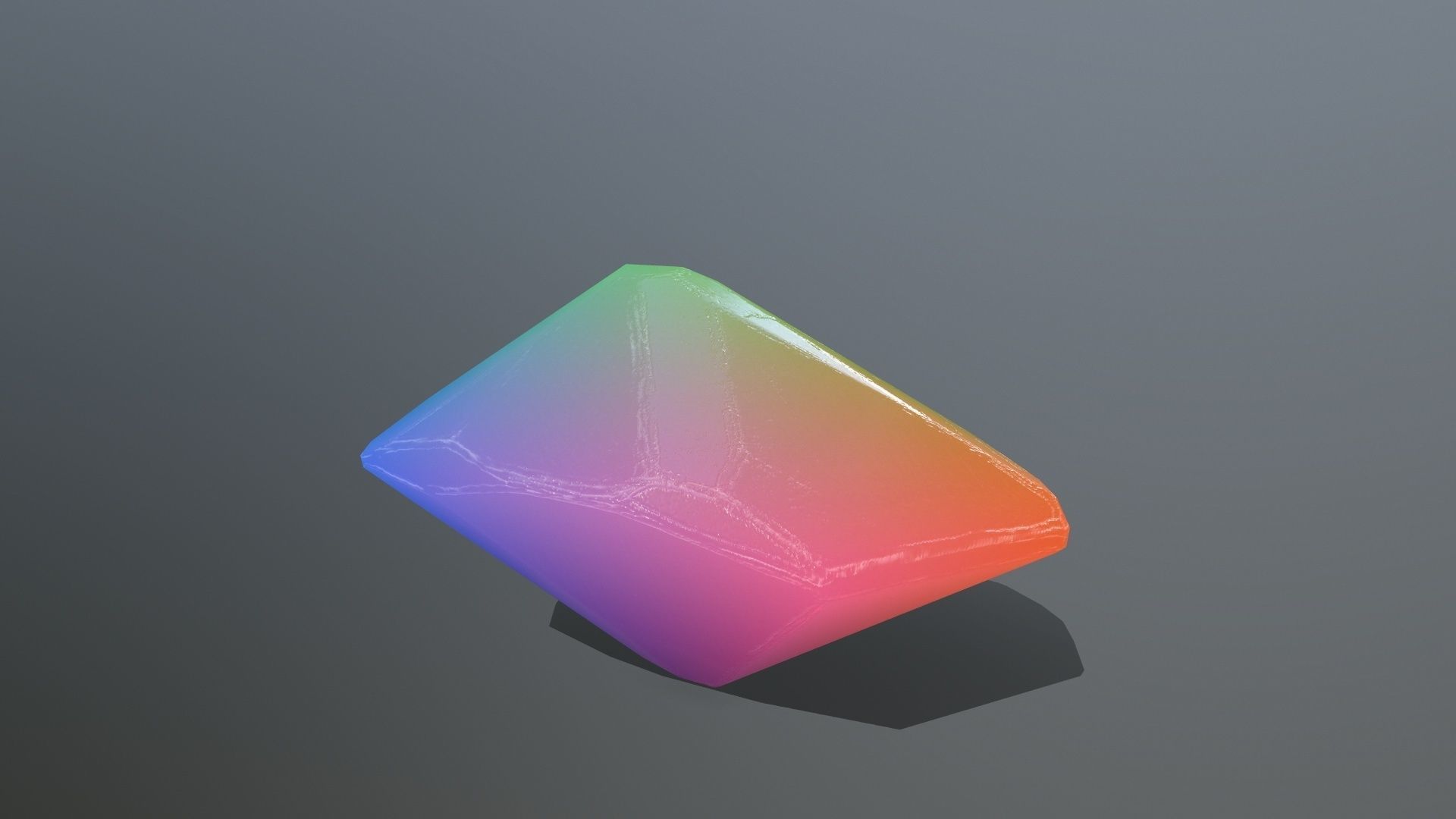 crystal set rainbow colored stone Low-poly 3D model_6