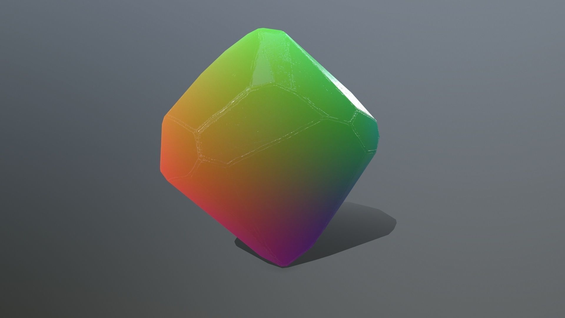 crystal set rainbow colored stone Low-poly 3D model_10