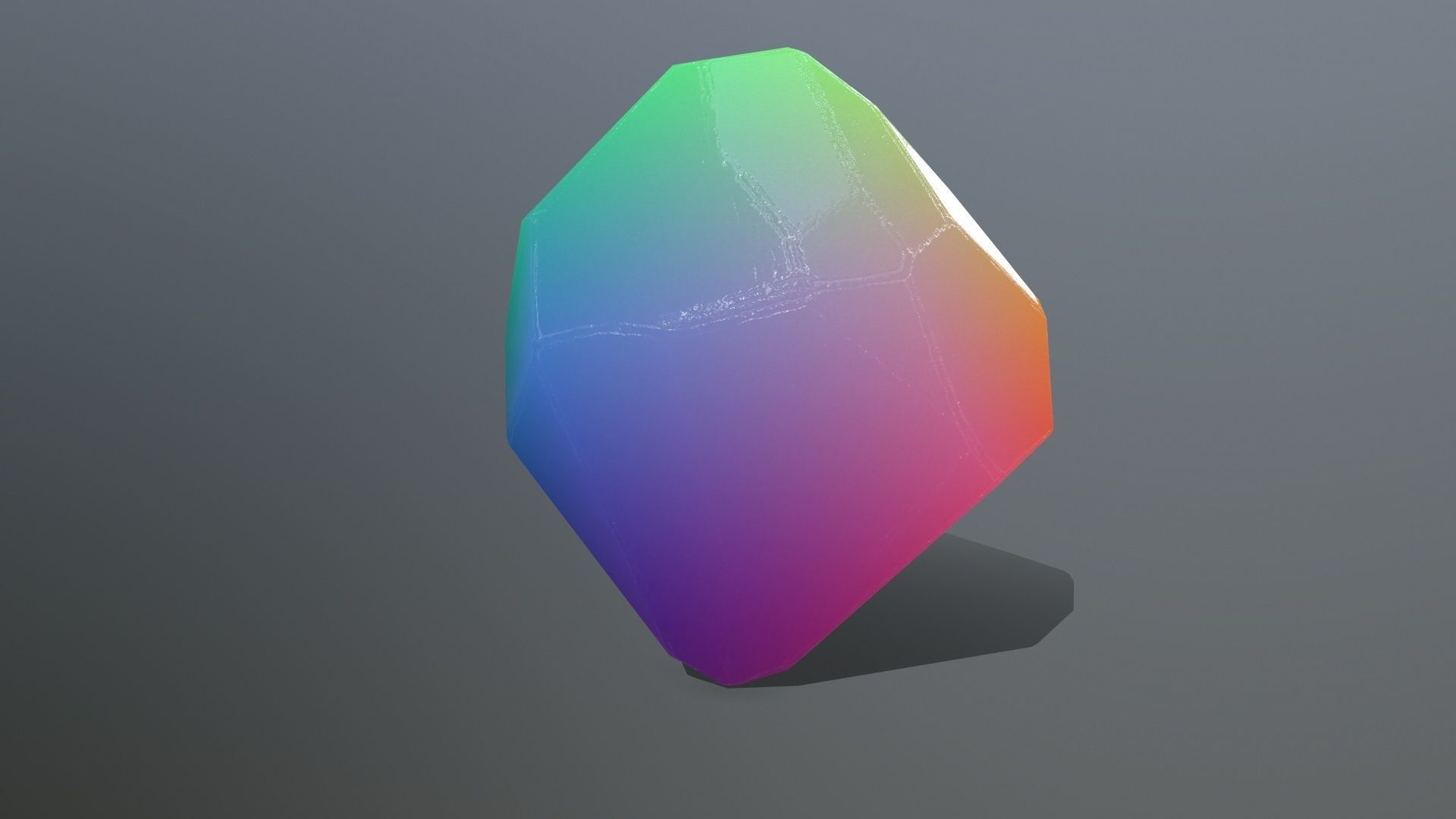 crystal set rainbow colored stone Low-poly 3D model_8