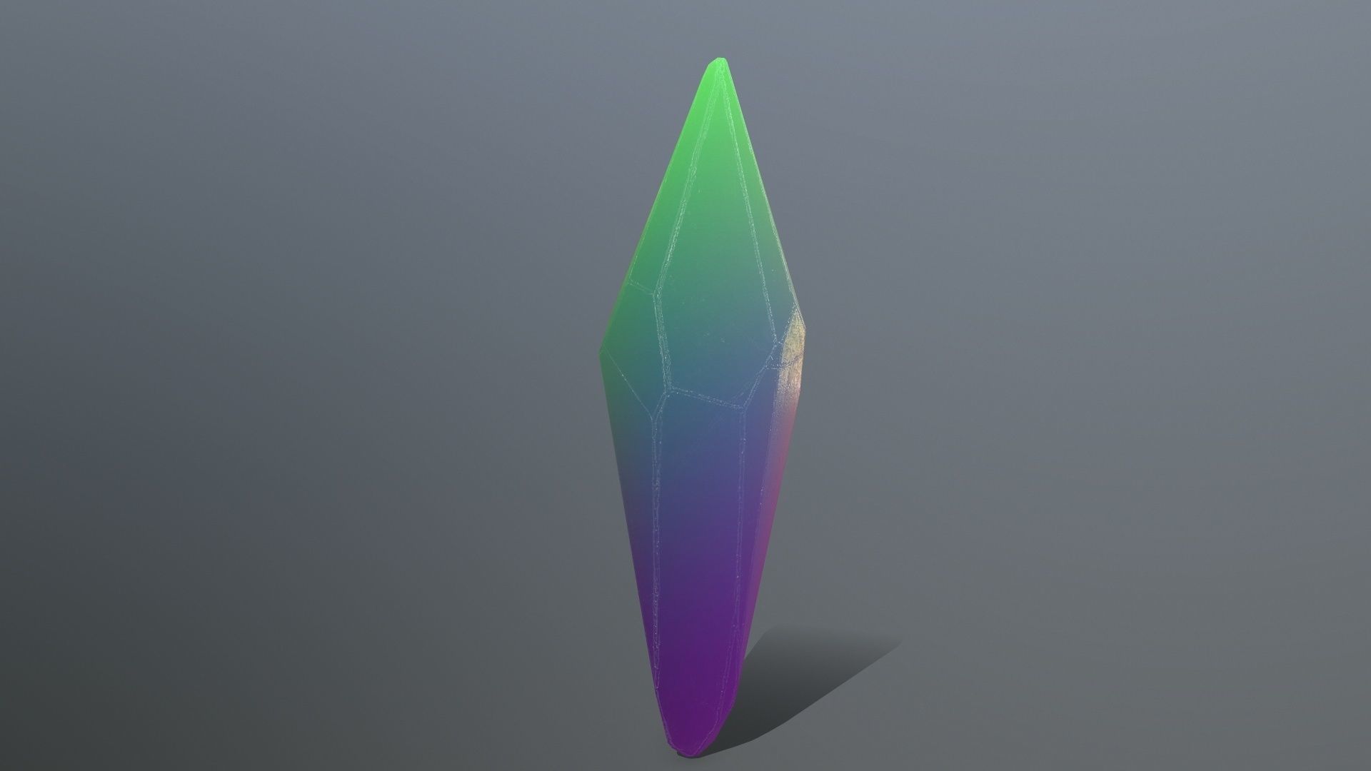 crystal set rainbow colored stone Low-poly 3D model_4