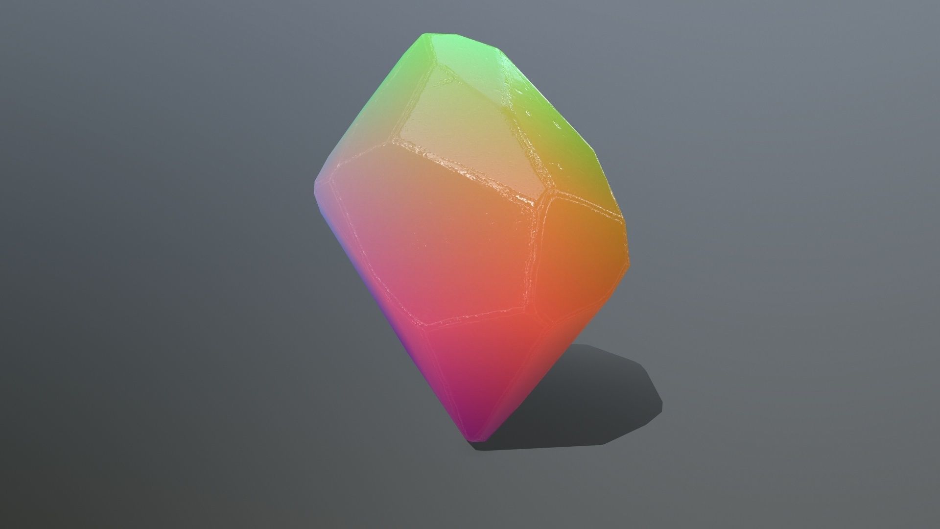 crystal set rainbow colored stone Low-poly 3D model_9