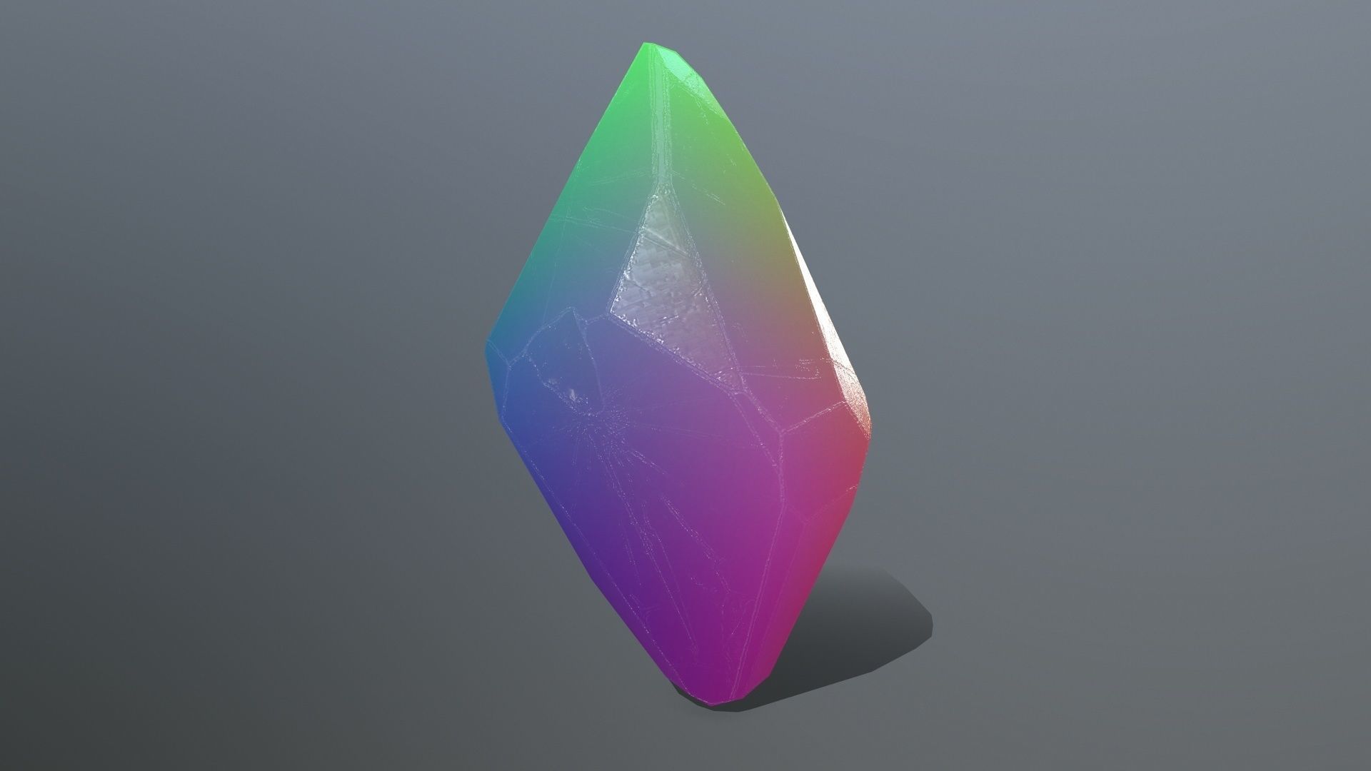 crystal set rainbow colored stone Low-poly 3D model_2