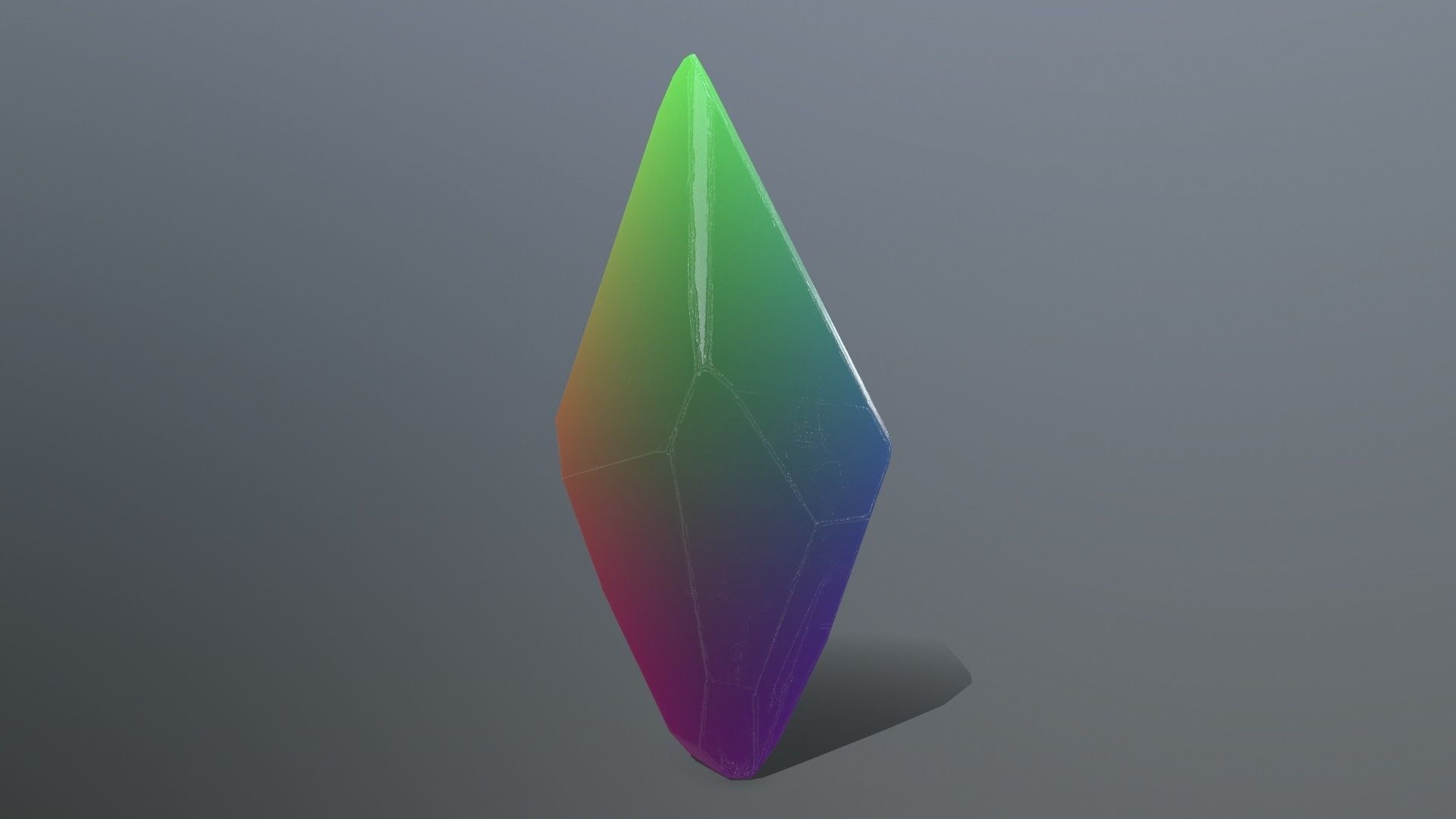 crystal set rainbow colored stone Low-poly 3D model_3