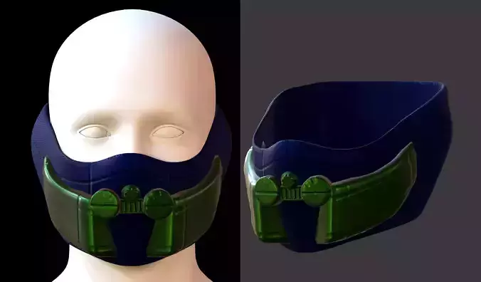 Gas mask helmet 3d model scifi Low-poly 
