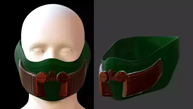 Gas mask helmet 3d model scifi Low-poly 