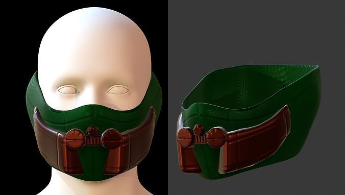 Gas mask helmet 3d model scifi Low-poly  Low-poly 3D model